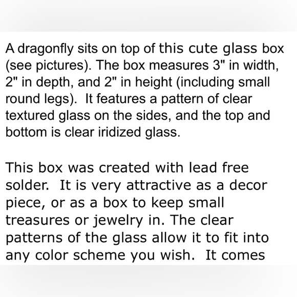 J Devlin Glass Dragonfly Art Glass Trinket Jewelry Box Fused Glass Rare - Picture 11 of 11